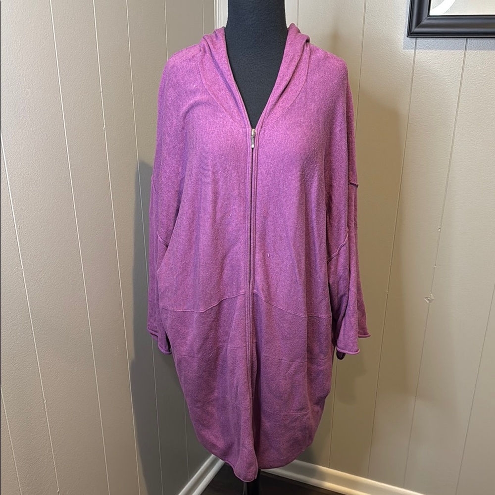 B1 Pure Jill Women’s 2X Purple Oversized Short Sleeve Sweatshirt